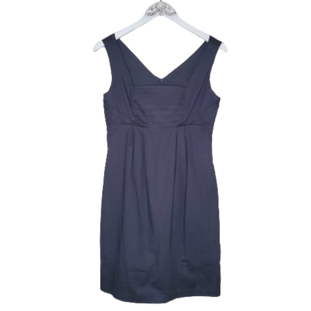 Alyn Paige Pleated Front V Neck Sleeveless Pocket Empire Waist Dress Sz 3/4
